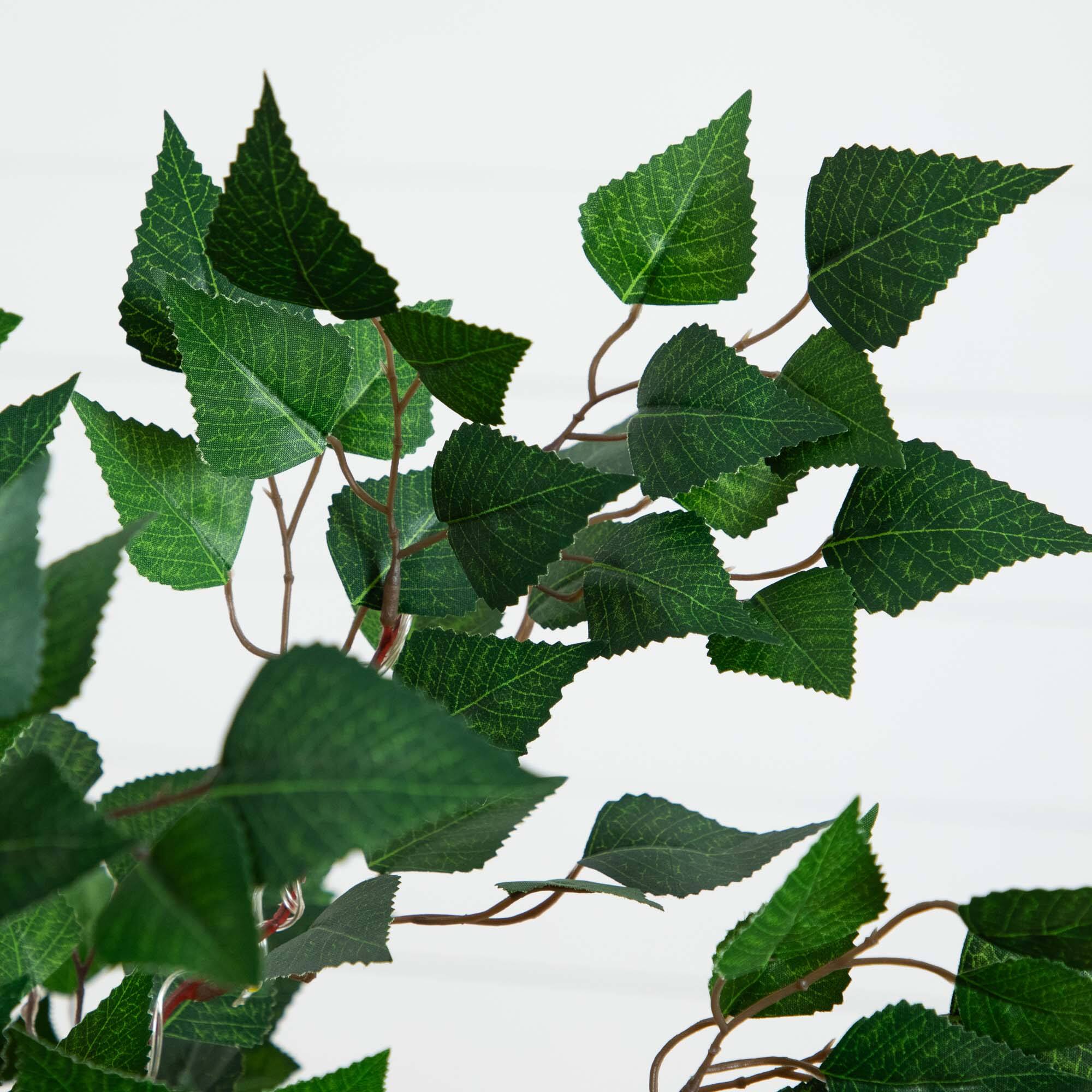 5ft. Potted Pre-Lit Artificial Birch Tree with Warm White LED Lights